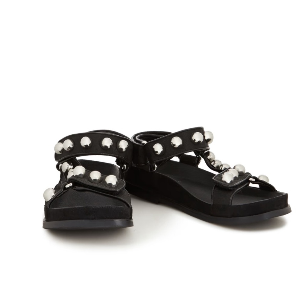 Sandro Black Pearl-Embellished Sandals